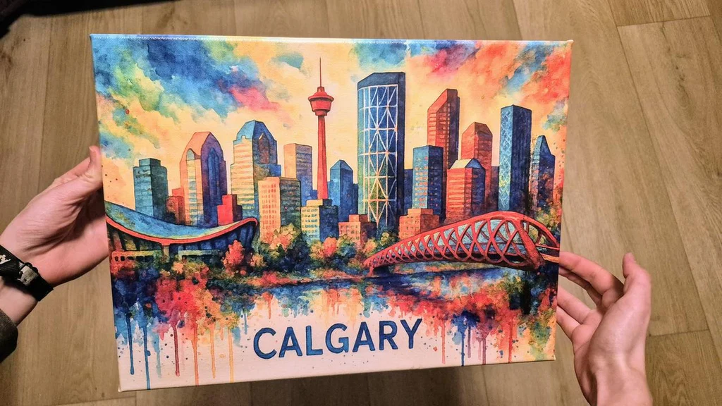 Afgewerkt premium canvas klaar voor display in interieur