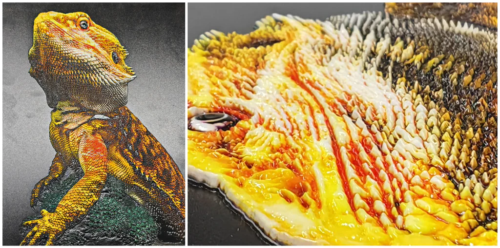 UV-geprint hagediscanvas met tactiele textuur