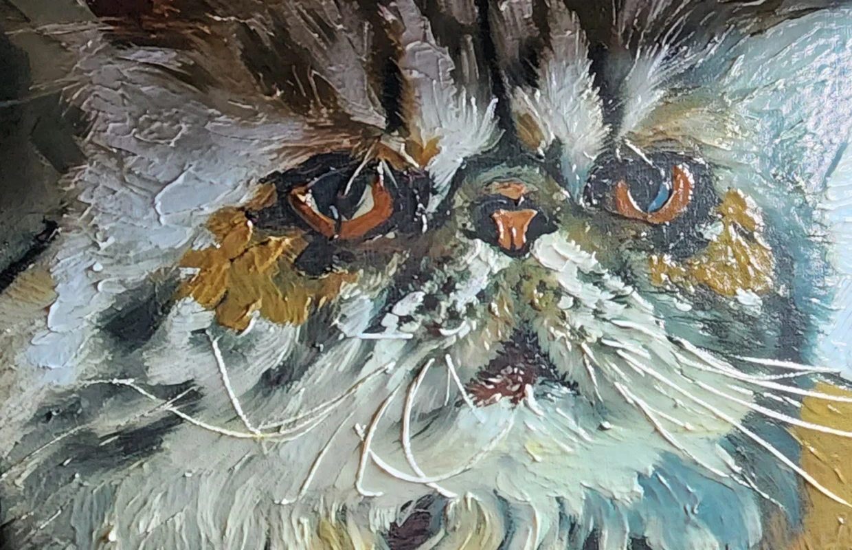 Close-up van relief printing op premium canvas