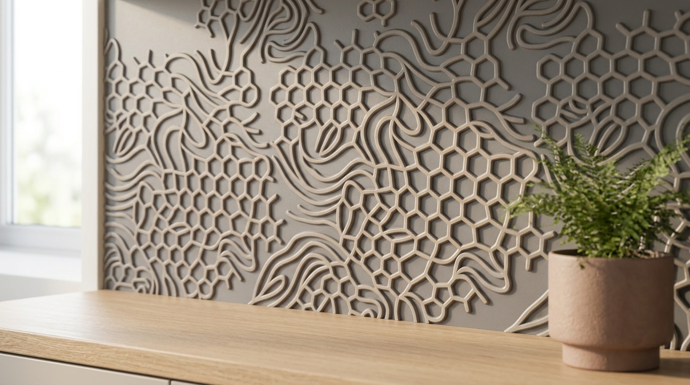 Exemple d'impression surélevée MDF revêtement en poudre